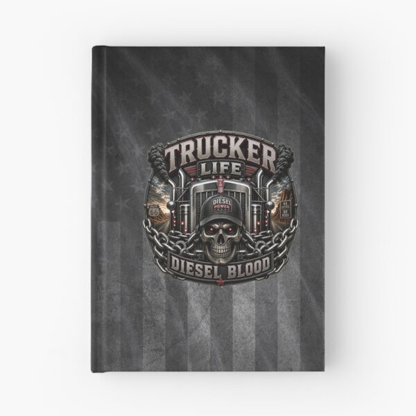 Item preview, Trucker Life Diesel Blood Skull Semi Truck Driver Badge Design designed and sold by artistwill.