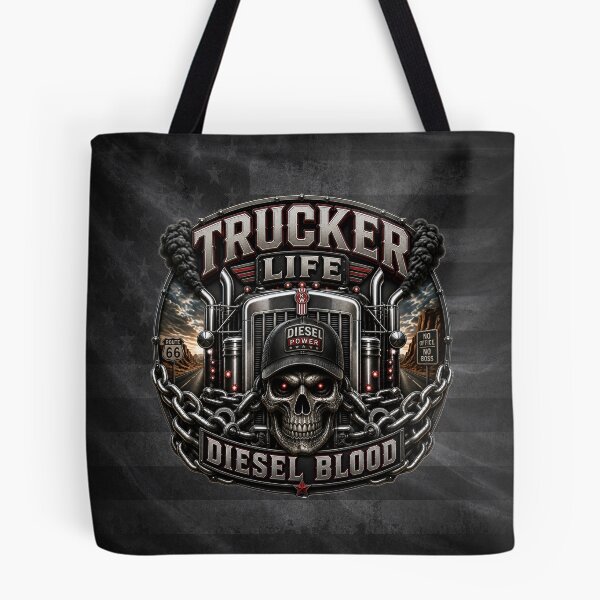 Item preview, Trucker Life Diesel Blood Skull Semi Truck Driver Badge Design designed and sold by artistwill.