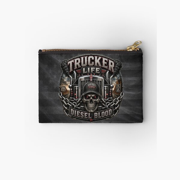 Item preview, Trucker Life Diesel Blood Skull Semi Truck Driver Badge Design designed and sold by artistwill.