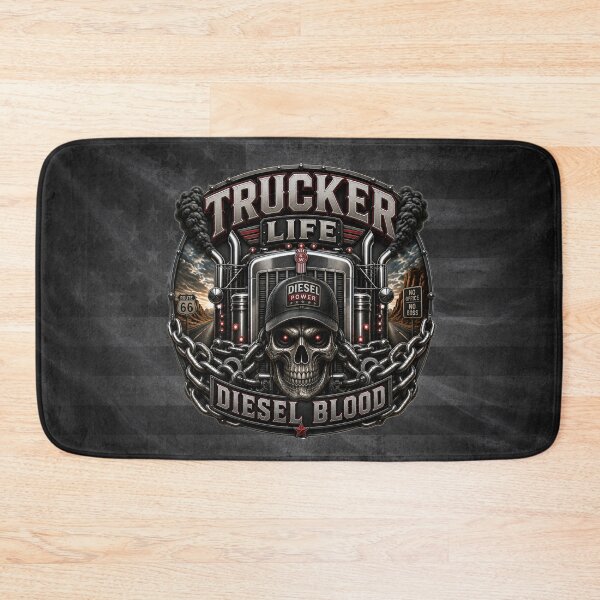 Item preview, Trucker Life Diesel Blood Skull Semi Truck Driver Badge Design designed and sold by artistwill.