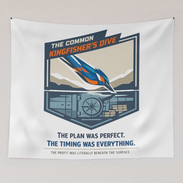 Item preview, Kingfisher Precision Dive Strategy Illustration designed and sold by WildlifeInc.