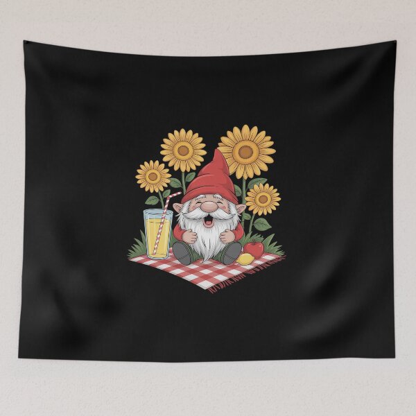 Item preview, Gnome Picnic Sunflowers Summer Vibes designed and sold by BlassmausArt.
