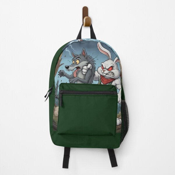 Item preview, The Tables Have Turned - Badass Bunny vs Wolf designed and sold by Angry Bunny Clinic.