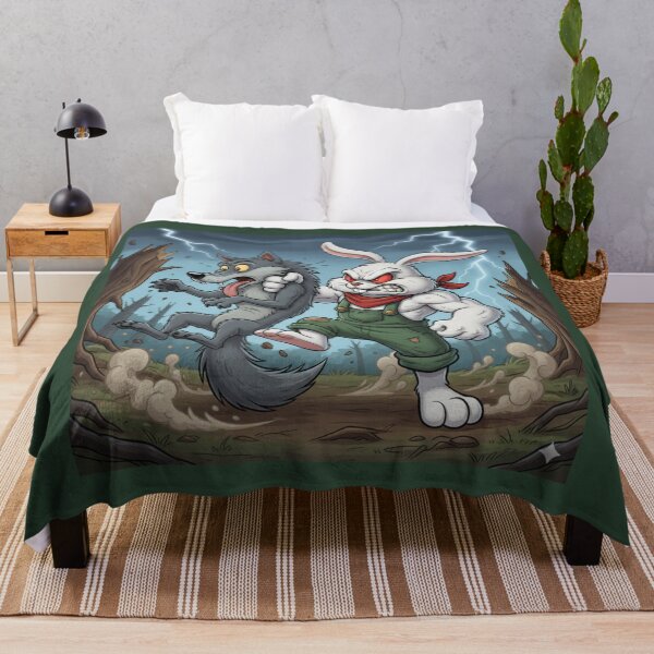 Item preview, The Tables Have Turned - Badass Bunny vs Wolf designed and sold by Angry Bunny Clinic.