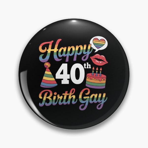 Item preview, Happy 40th Birth Gay Birthday Rainbow Pride Celebration LGBT designed and sold by BlassmausArt.
