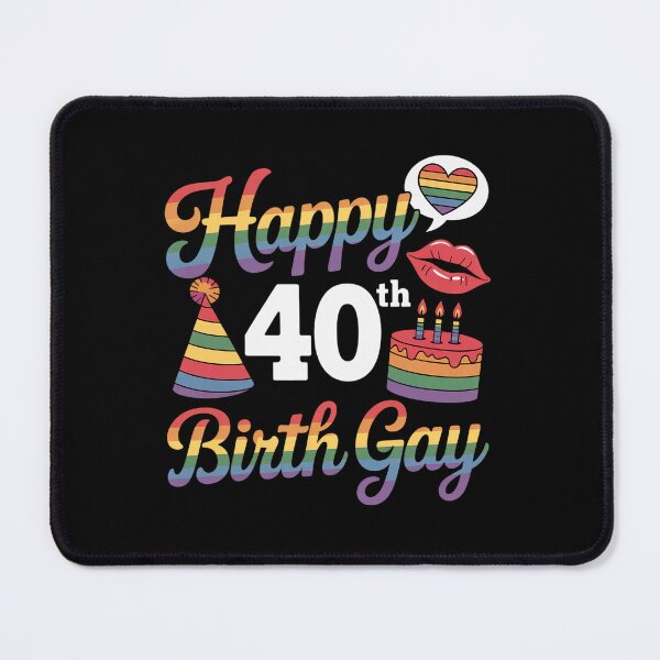 Item preview, Happy 40th Birth Gay Birthday Rainbow Pride Celebration LGBT designed and sold by BlassmausArt.