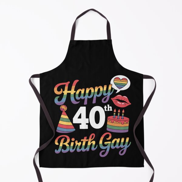 Item preview, Happy 40th Birth Gay Birthday Rainbow Pride Celebration LGBT designed and sold by BlassmausArt.