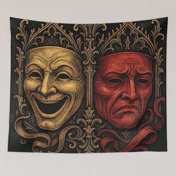 Item preview, Red Masks of Theater designed and sold by Foxlindesigns.