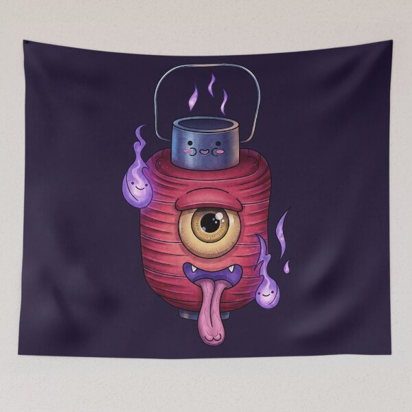Item preview, Cute Yokai Lantern Monster Japanese Kawaii Horror Art designed and sold by Dylan Hambrook.