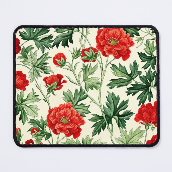Item preview, Red Geranium Poppy Flowers : Vintage Style Floral Botanical designed and sold by TheBohemianLark.