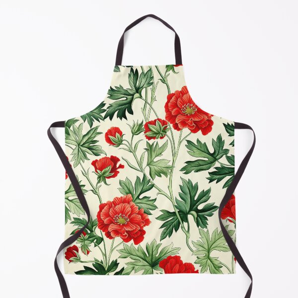 Item preview, Red Geranium Poppy Flowers : Vintage Style Floral Botanical designed and sold by TheBohemianLark.