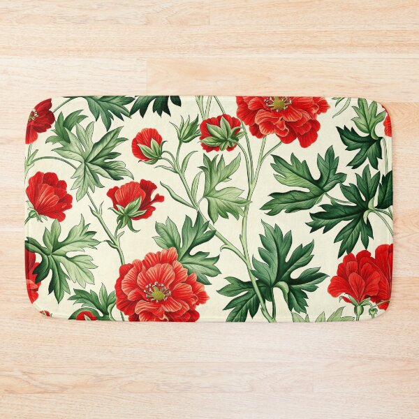 Item preview, Red Geranium Poppy Flowers : Vintage Style Floral Botanical designed and sold by TheBohemianLark.