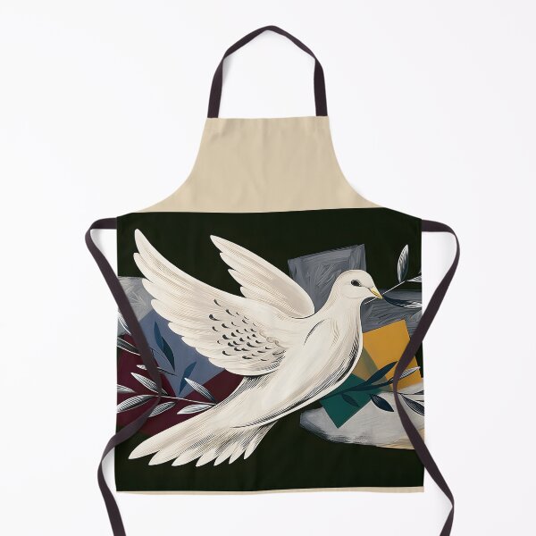 Item preview, Geometric Peace Flight - Stylized Dove Carrying Olive Branch in Modern Abstract Harmony designed and sold by OlfactoART Studio.