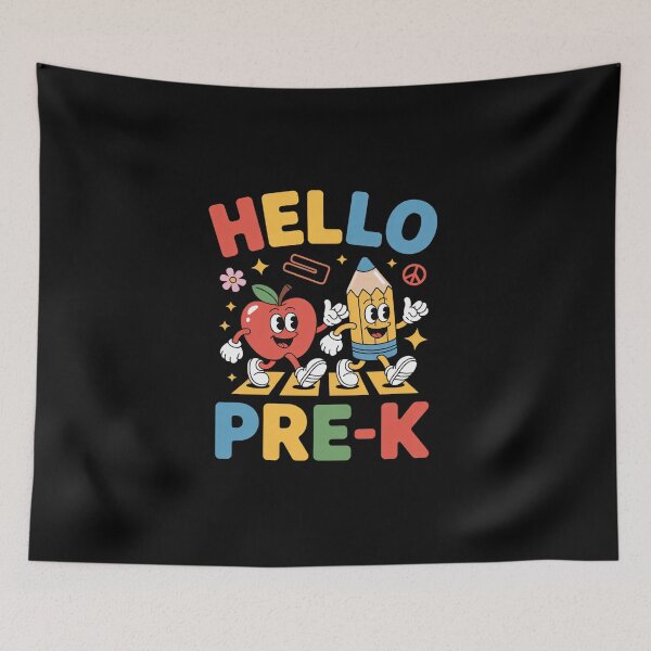 Item preview, hello Pre-K team Fun Student back to school teacher kids designed and sold by BlassmausArt.