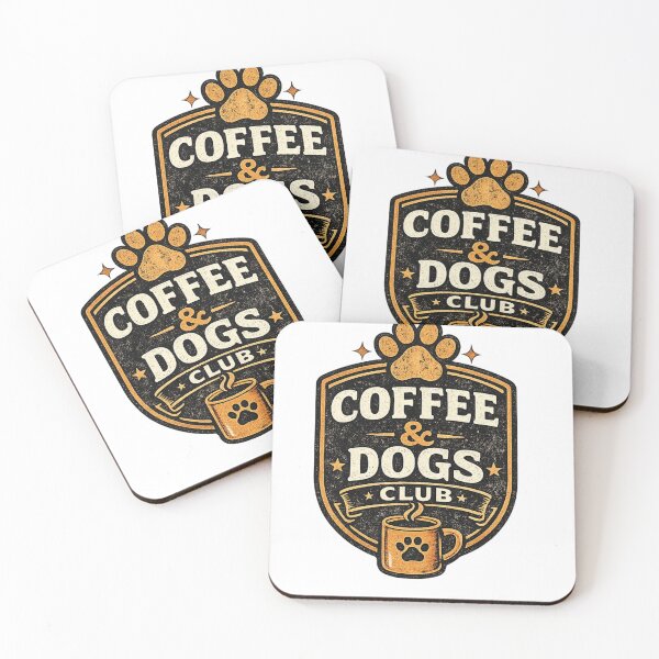 Item preview, Coffee And Dogs Club Vintage Retro Design designed and sold by DailyTrendFinds.