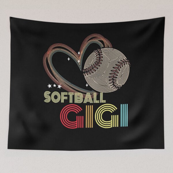 Item preview, Retro Softball Girl Heart Design designed and sold by LashondaGreen89.