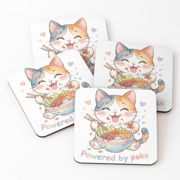 Item preview, Poke Lover Cat – Cute Tabby Eating Hawaiian Poke Bowl designed and sold by LaniDigitalNook.
