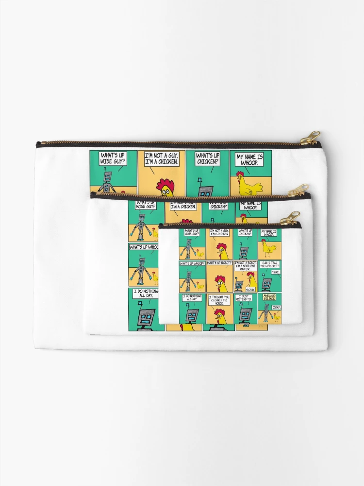 Thumbnail 2 of 4, Zipper Pouch, Sentient Machine | Humor Technology Webcomic | El Boxa designed and sold by ElBoxa.