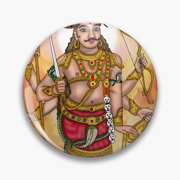 Item preview, Divine Wrath: Premium Lord Veerabhadra Fierce Avatar Wall Art Print designed and sold by Harshit_Digital_Arts.
