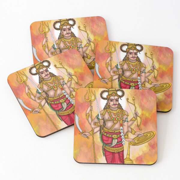 Item preview, Divine Wrath: Premium Lord Veerabhadra Fierce Avatar Wall Art Print designed and sold by Harshit_Digital_Arts.