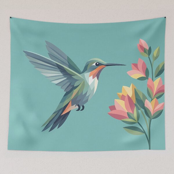 Item preview, The Hummingbird and the flowers designed and sold by BrunoLinuxArt.