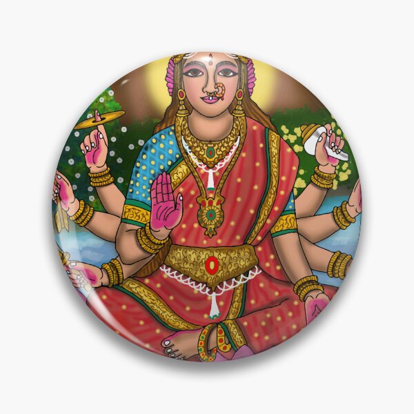 Item preview, Auspicious Courage: Premium Goddess Veera Lakshmi Divine Wall Art Print designed and sold by Harshit_Digital_Arts.