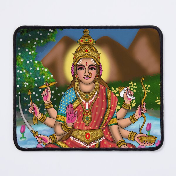 Item preview, Auspicious Courage: Premium Goddess Veera Lakshmi Divine Wall Art Print designed and sold by Harshit_Digital_Arts.