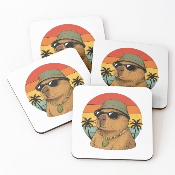 Item preview, Chill Capybara Vintage Sunset designed and sold by Kurogami13.
