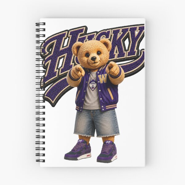 Item preview, Husky Varsity Bear – Purple Gold College Teddy Bear Streetwear designed and sold by Boogie NW.