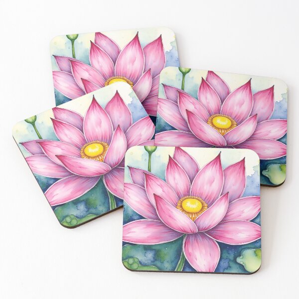 Item preview, Vibrant Pink Watercolor Lotus Bloom designed and sold by CAutumnTrapp.