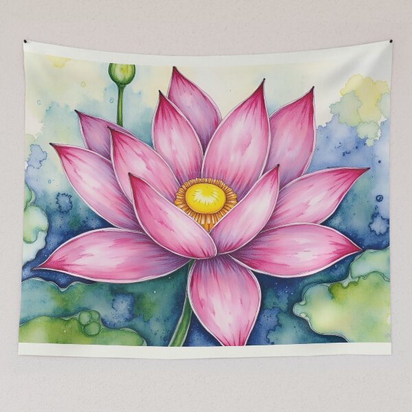 Item preview, Vibrant Pink Watercolor Lotus Bloom designed and sold by CAutumnTrapp.