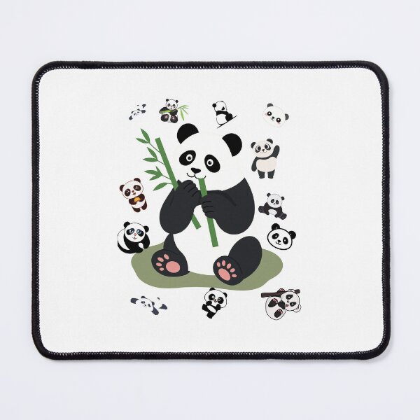 Item preview, CUTE PANDA EATING BAMBOO PATTERN KAWAII PANDA BEAR ART designed and sold by ArtBySimrat.