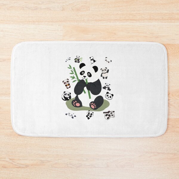 Item preview, CUTE PANDA EATING BAMBOO PATTERN KAWAII PANDA BEAR ART designed and sold by ArtBySimrat.