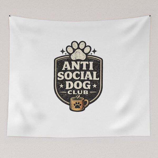 Item preview, Anti Social Dog Club Vintage Retro Dog Lover Design  Main Tag designed and sold by DailyTrendFinds.