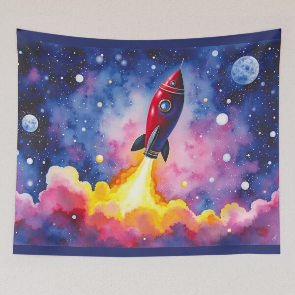 Item preview, Retro Red Rocket Ship designed and sold by CAutumnTrapp.