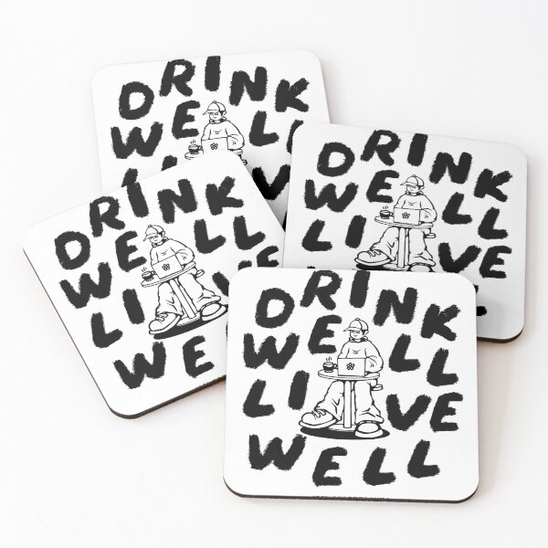 Item preview, Drink Well Live Well - BnW version designed and sold by surururr.