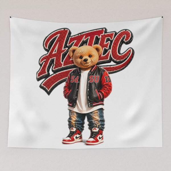 Item preview, Aztec Varsity Bear – Red Black College Teddy Bear Streetwear designed and sold by Boogie NW.
