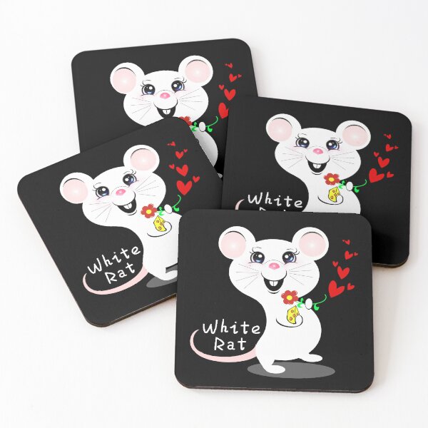 Item preview, Cheese‑Loving White Rat designed and sold by Shirley cute art .