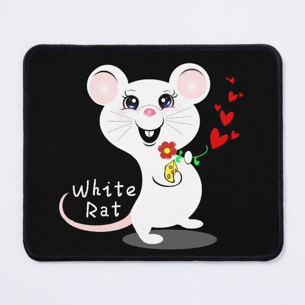 Item preview, Cheese‑Loving White Rat designed and sold by Shirley cute art .