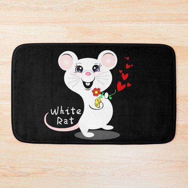 Item preview, Cheese‑Loving White Rat designed and sold by Shirley cute art .