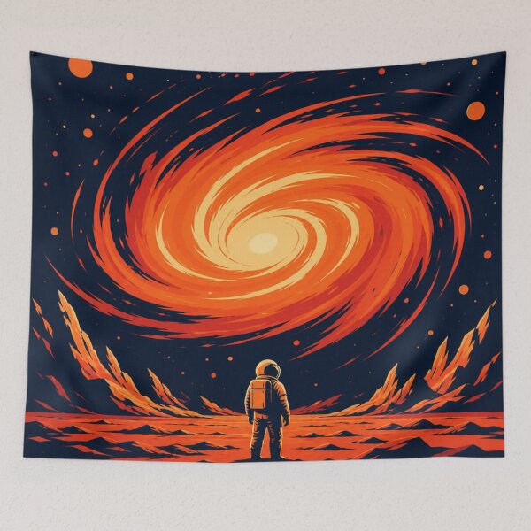 Item preview, Astronaut Watching Cosmic Spiral Galaxy designed and sold by Creative_Canvas.