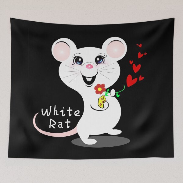 Item preview, Cheese‑Loving White Rat designed and sold by Shirley cute art .