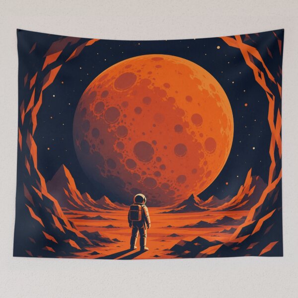 Item preview, Astronaut Facing Giant Red Moon designed and sold by Creative_Canvas.