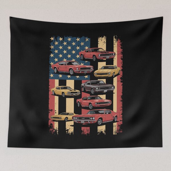 Item preview, Classic Muscle Car Retro American Flag Patriotic designed and sold by fferomananul.
