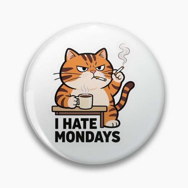 Item preview, I Hate Mondays - Grumpy Coffee Cat designed and sold by PixelPulseAT.