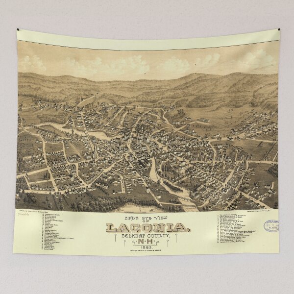 Item preview, Bird's Eye View of Laconia, New Hampshire (1883) designed and sold by allhistory.