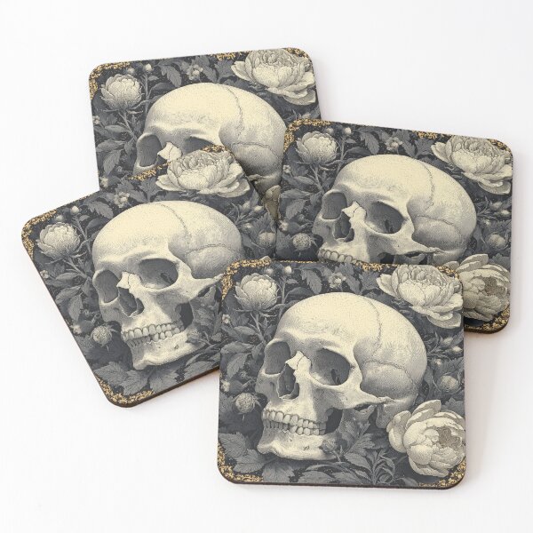 Item preview, Dark Floral Skull designed and sold by MegaBlackMarket.