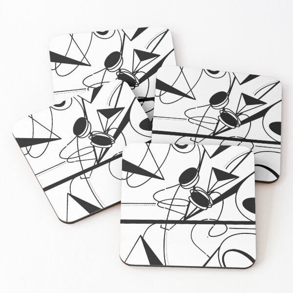 Item preview, Chaotic Orbit – Minimal Black and White Abstract Line Art designed and sold by Moon-Petal.