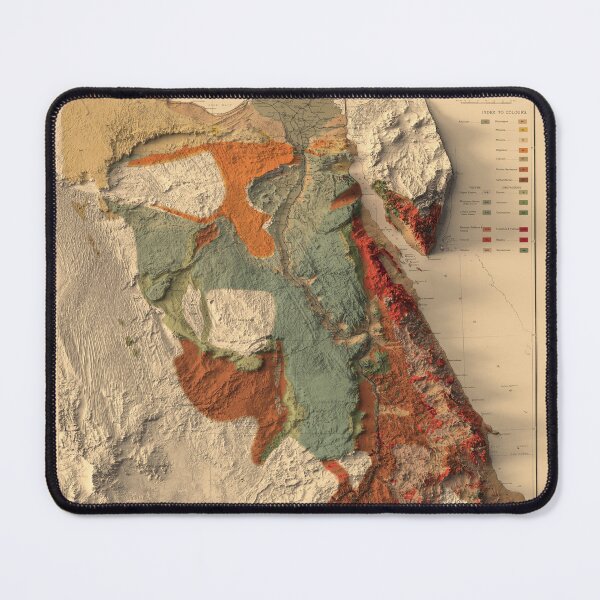 Item preview, 1910 Egypt Relief Map digitally-rendered designed and sold by ThinkAboutMaps.