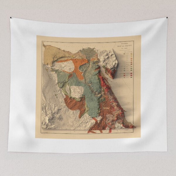 Item preview, 1910 Egypt Relief Map digitally-rendered designed and sold by ThinkAboutMaps.